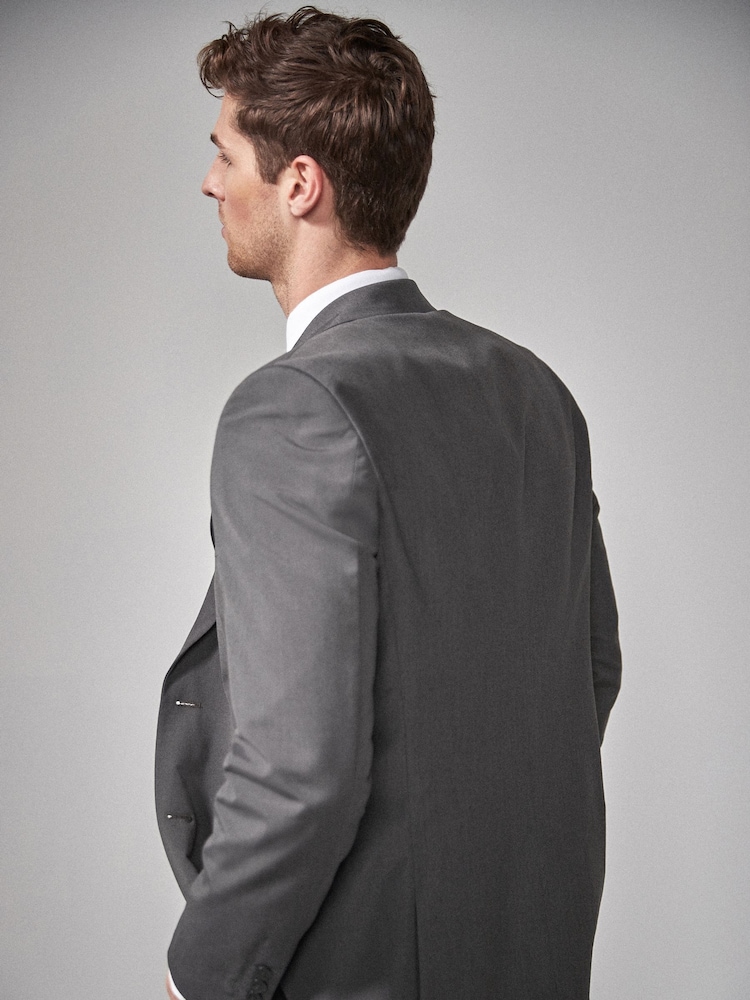 Charcoal Grey Tailored Fit Two Button Suit Jacket - Image 5 of 12