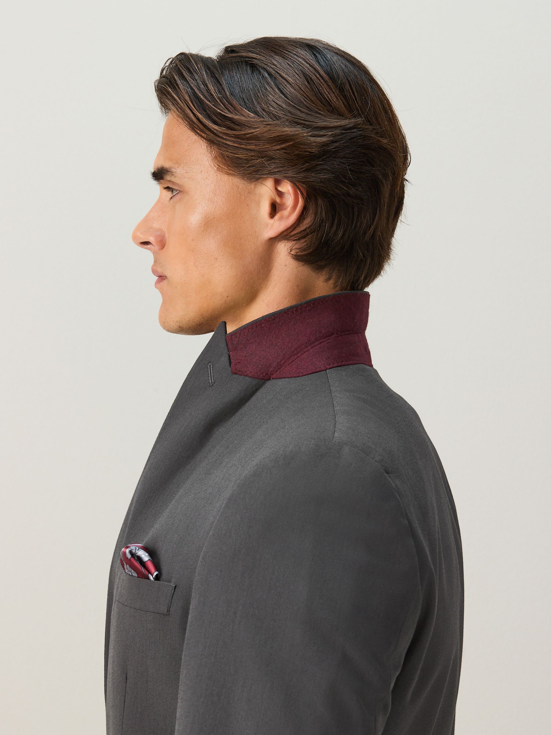 Modern Fit Wool Feel Two Button Jacket with Suit Purple main image 1