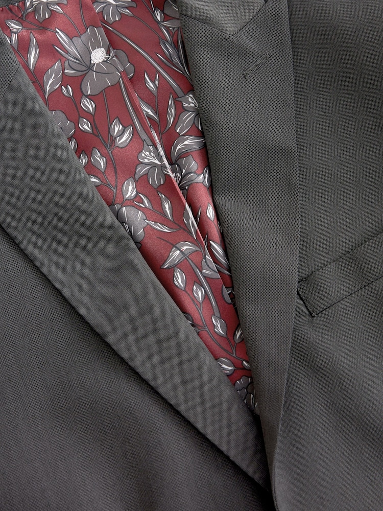 Charcoal Grey Tailored Fit Two Button Suit Jacket - Image 9 of 12