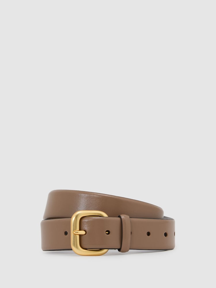 Reiss Arden Leather Square-Buckle Belt - Imagen 2 de 5