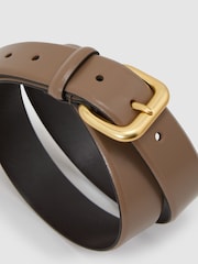 Reiss Arden Leather Square-Buckle Belt - Imagen 3 de 5
