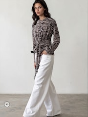 Religion Animal Lyla Top With Tie Detail If Soft Jersey In Zebra Print - Image 3 of 8
