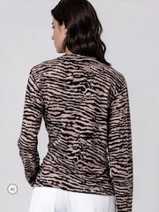 Religion Animal Lyla Top With Tie Detail If Soft Jersey In Zebra Print - Image 4 of 8