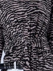 Religion Animal Lyla Top With Tie Detail If Soft Jersey In Zebra Print - Image 5 of 8