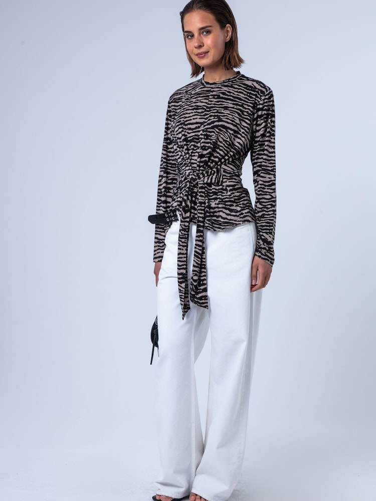 Religion Animal Lyla Top With Tie Detail If Soft Jersey In Zebra Print - Image 8 of 8 Religion Animal Lyla Top With Tie Detail If Soft Jersey In Zebra Print - Image 8 of 8
