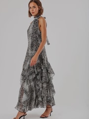 Religion Natural Snake-Print Taylor Maxi Dress With Full Ruffle Skirt - Image 8 of 8