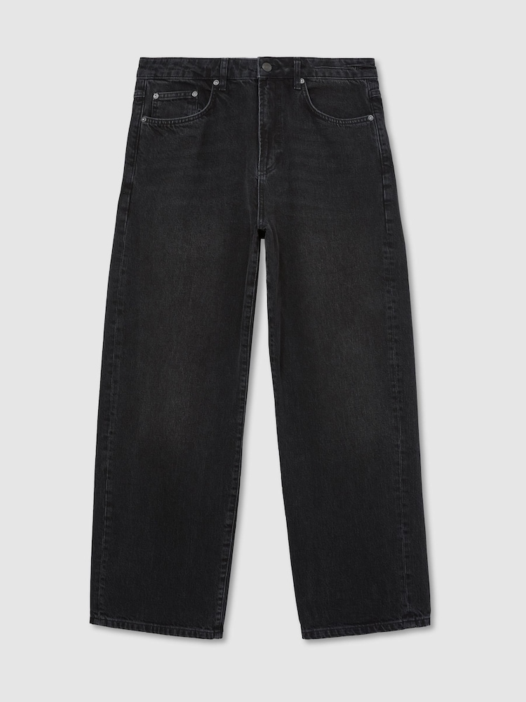 Reiss Black Bowie Baggy-Fit Jeans - Image 2 of 7 Reiss Black Bowie Baggy-Fit Jeans - Image 2 of 7