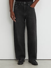Reiss Black Bowie Baggy-Fit Jeans - Image 3 of 7