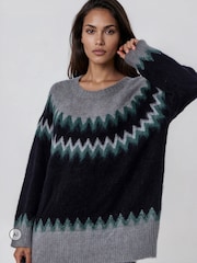 Grønn - Religion Fair Isle Nordisk Style Oversized Genser - Bilde 2 av 8