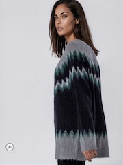 Grønn - Religion Fair Isle Nordisk Style Oversized Genser - Bilde 4 av 8