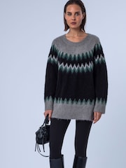 Grønn - Religion Fair Isle Nordisk Style Oversized Genser - Bilde 7 av 8