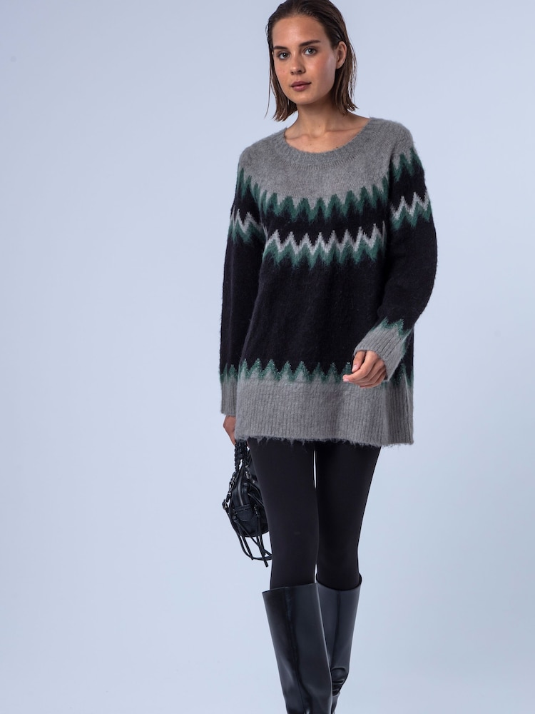 Grønn - Religion Fair Isle Nordisk Style Oversized Genser - Bilde 8 av 8