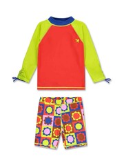 Muddy Puddles Red Recycled UV Protective Surf Set with Shorts - Image 2 of 3
