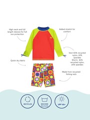 Muddy Puddles Red Recycled UV Protective Surf Set with Shorts - Image 3 of 3
