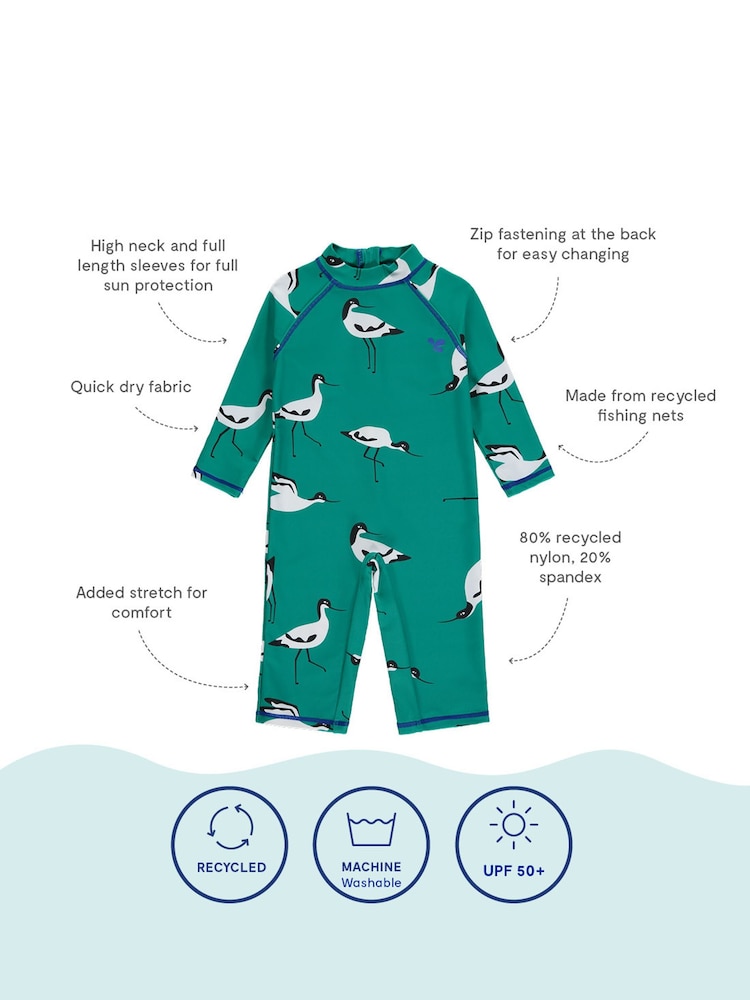 Muddy Puddles Green Recycled UV Protective Surf Suit - Image 3 of 3