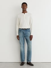 Reiss Light Blue Keith Comfort-Stretch Relaxed Straight-Leg Jeans - Image 1 of 8