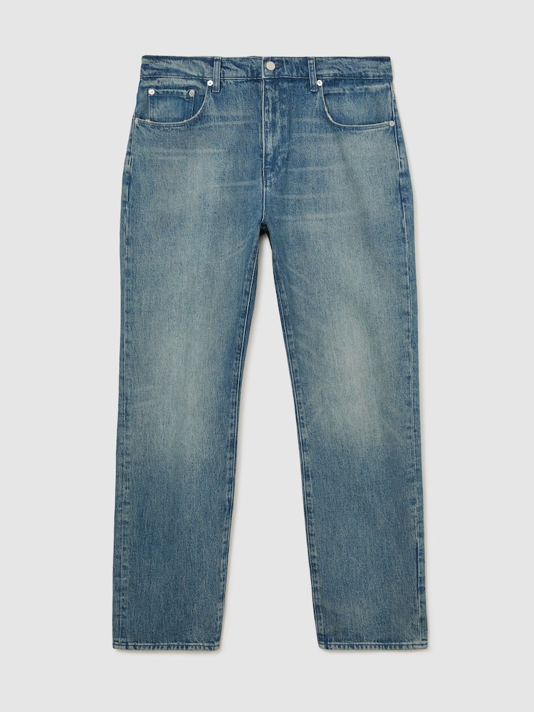 Reiss Light Blue Keith Comfort-Stretch Relaxed Straight-Leg Jeans - Image 2 of 8 Reiss Light Blue Keith Comfort-Stretch Relaxed Straight-Leg Jeans - Image 2 of 8