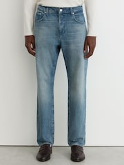 Reiss Light Blue Keith Comfort-Stretch Relaxed Straight-Leg Jeans - Image 3 of 8