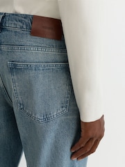 Reiss Light Blue Keith Comfort-Stretch Relaxed Straight-Leg Jeans - Image 4 of 8