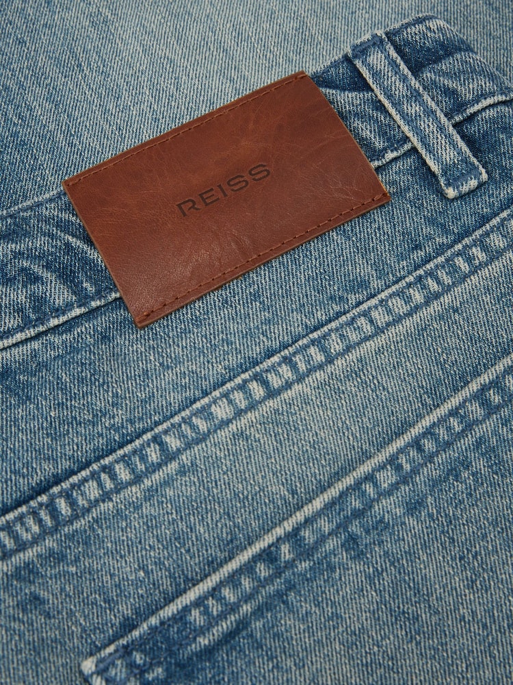 Reiss Light Blue Keith Comfort-Stretch Relaxed Straight-Leg Jeans - Image 8 of 8 Reiss Light Blue Keith Comfort-Stretch Relaxed Straight-Leg Jeans - Image 8 of 8