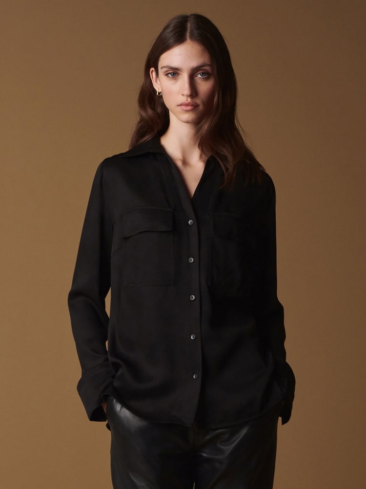 Black Pocket Detail Premium Shirt - Image 1 of 10 Black Pocket Detail Premium Shirt - Image 1 of 10
