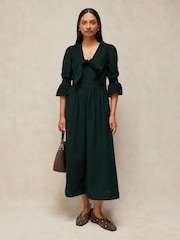White Stuff Green Maisie Cord Knot Dress - Image 1 of 6