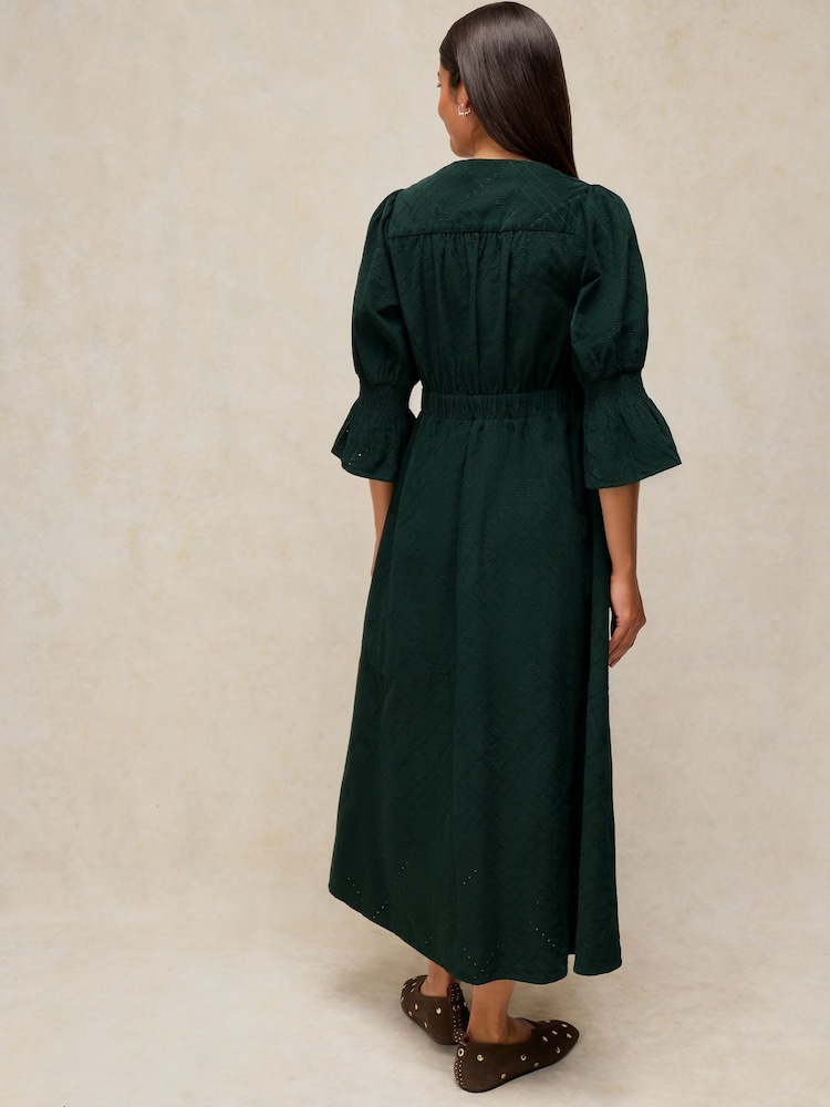White Stuff Green Maisie Cord Knot Dress - Image 2 of 6