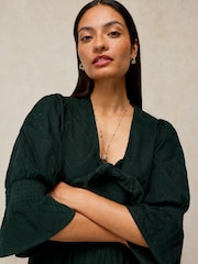 White Stuff Green Maisie Cord Knot Dress - Image 3 of 6