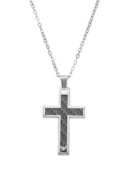 Emporio Armani Silver Stainless Steel Cross Necklace - Image 1 of 2