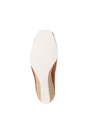 Pavers Brown Peep Toe Espadrille Wedge Sandals - Image 5 of 5