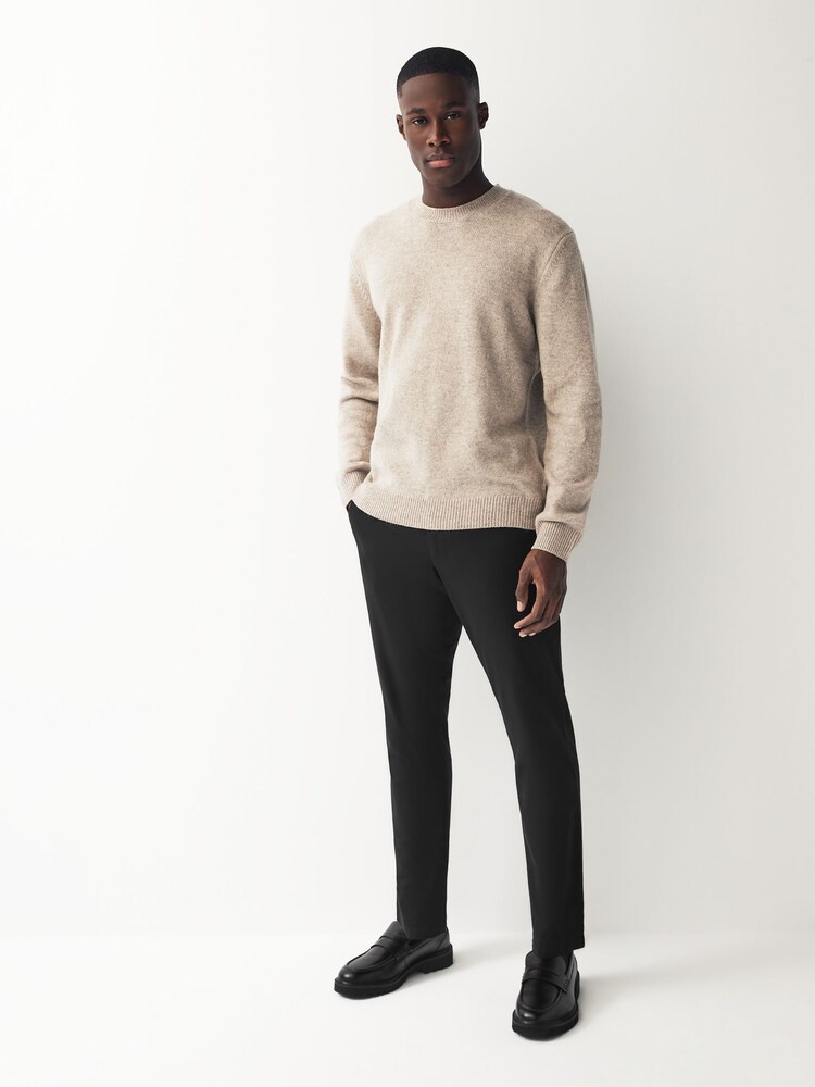 Black Slim Smart Textured Chino Trousers - Image 2 of 7 Black Slim Smart Textured Chino Trousers - Image 2 of 7