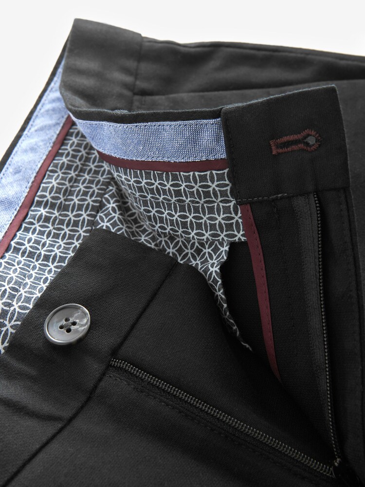 Black Slim Smart Textured Chino Trousers - Image 7 of 7 Black Slim Smart Textured Chino Trousers - Image 7 of 7