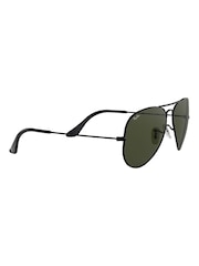 Черный - большие солнцезащитные очки-авиаторы Ray-Ban - Image 11 of 15