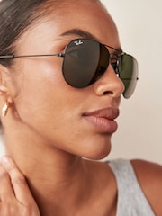 Черный - большие солнцезащитные очки-авиаторы Ray-Ban - Image 2 of 15