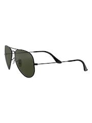 Черный - большие солнцезащитные очки-авиаторы Ray-Ban - Image 9 of 15
