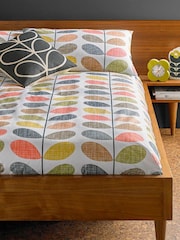 Orla Kiely Orange Scribble Stem Floral 100% Cotton Duvet Cover - Image 1 of 1