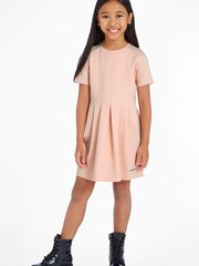 Calvin Klein Jeans Girls Pink Pleated Ceremony Dress - Image 1 of 6