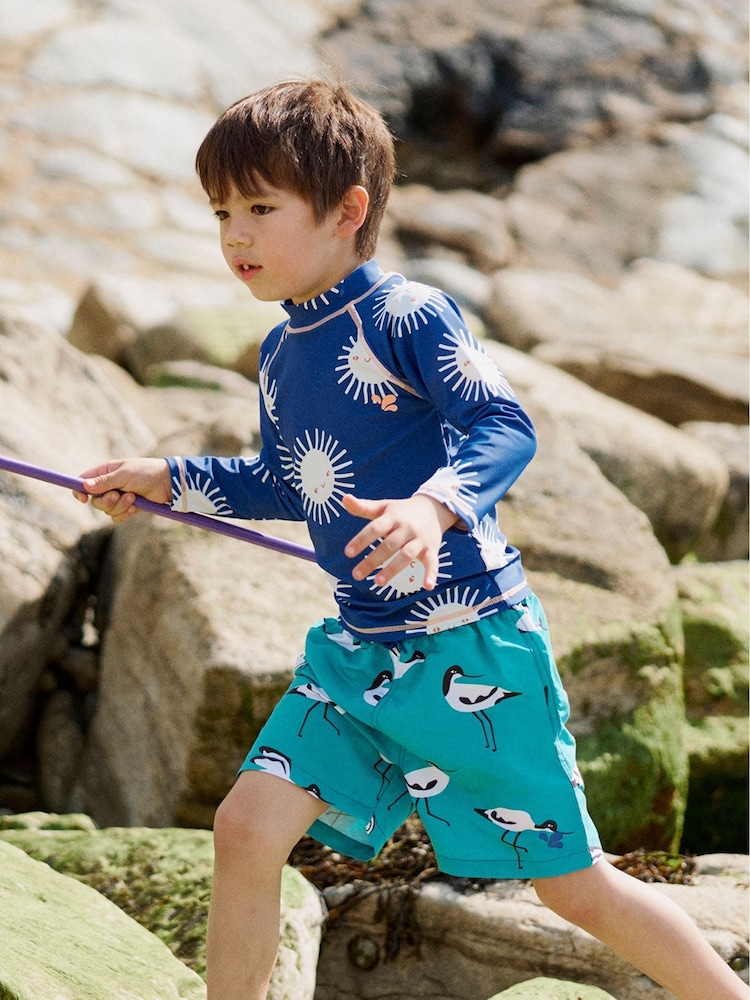Muddy Puddles Green Recycled UV Protective Swim Shorts - Image 1 of 3