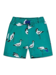 Muddy Puddles Green Recycled UV Protective Swim Shorts - Image 2 of 3