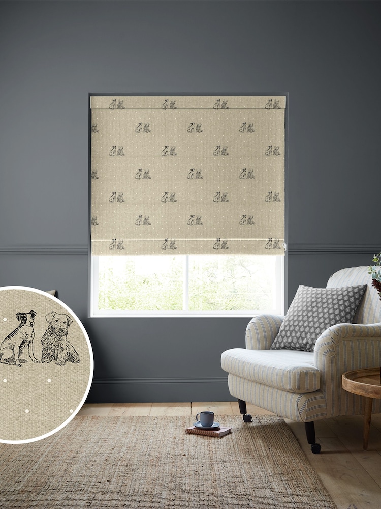 Emily Bond Natural 100% Cotton Millie Made to Measure Roman Blinds - Image 1 of 5