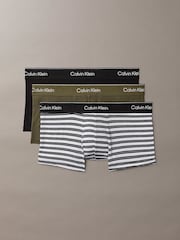 Calvin Klein Brown Icon Cotton Stretch Low Rise Boxer Trunks 3 Pack - Image 1 of 1