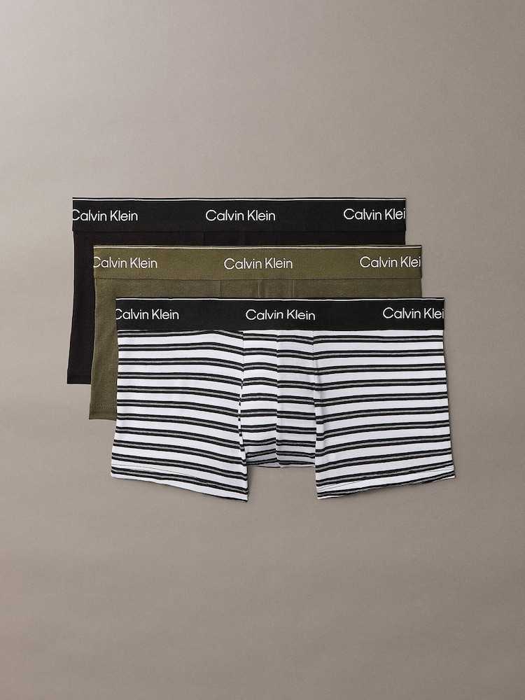 Calvin Klein Brown Icon Cotton Stretch Low Rise Boxer Trunks 3 Pack - Image 1 of 1 Calvin Klein Brown Icon Cotton Stretch Low Rise Boxer Trunks 3 Pack - Image 1 of 1