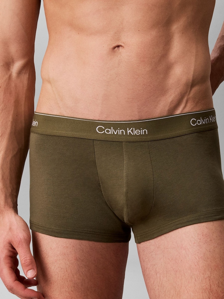 Calvin Klein Brown Icon Cotton Stretch Low Rise Boxer Trunks 3 Pack - Image 5 of 5 Calvin Klein Brown Icon Cotton Stretch Low Rise Boxer Trunks 3 Pack - Image 5 of 5