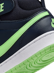 Nike Navy/Lime Youth Court Borough Mid Trainers - Image 12 of 12