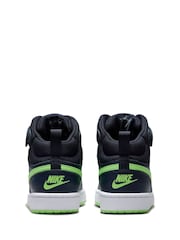 Nike Navy/Lime Youth Court Borough Mid Trainers - Image 7 of 12
