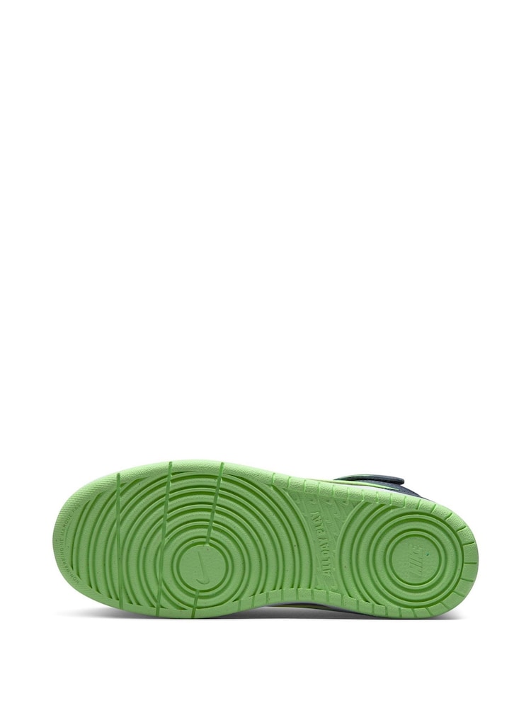 Nike Navy/Lime Youth Court Borough Mid Trainers - Image 9 of 12
