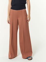 Rust Brown Tailored Ponte Wide Trousers - Image 3 of 7