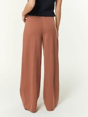 Rust Brown Tailored Ponte Wide Trousers - Image 5 of 7