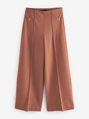 Rust Brown Tailored Ponte Wide Trousers - Image 6 of 7