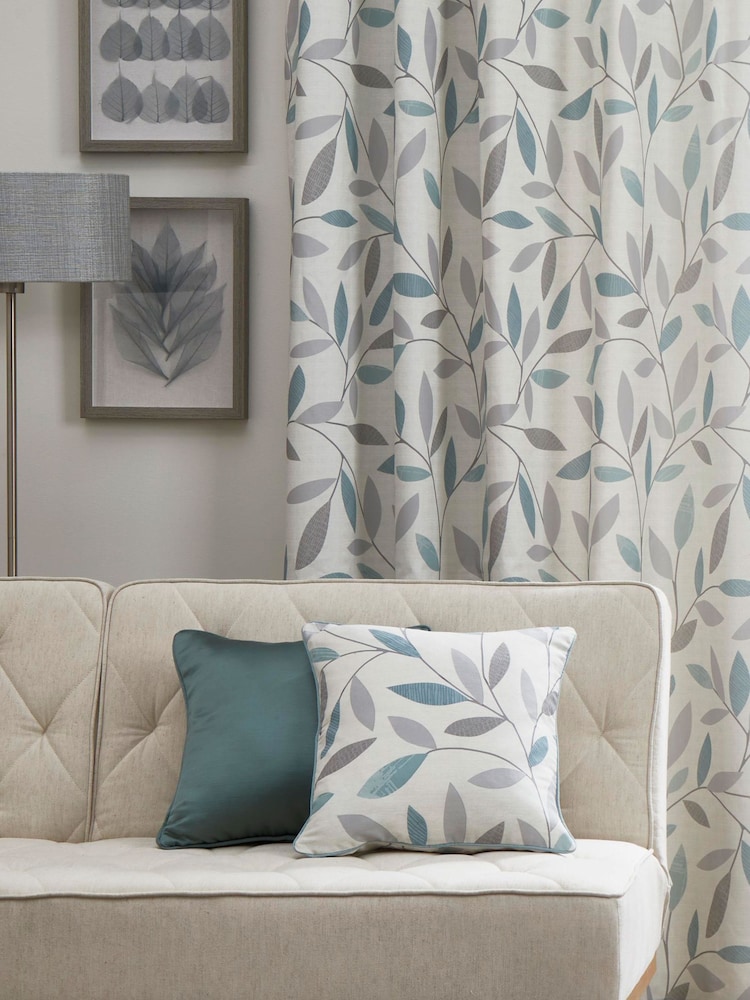 Fusion Blue 100% Cotton Beechwood Cushion - Image 2 of 3